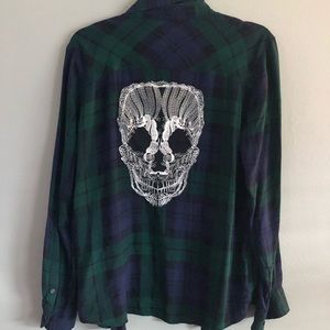 Bethany Mota skull flannel